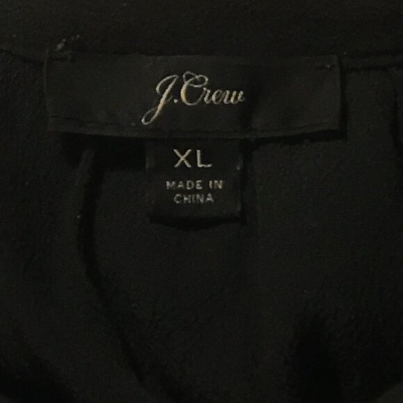 J. Crew 100% Viscose Black Long Wide Sleeve Blouse / Shirt / Top XL - Picture 7 of 11